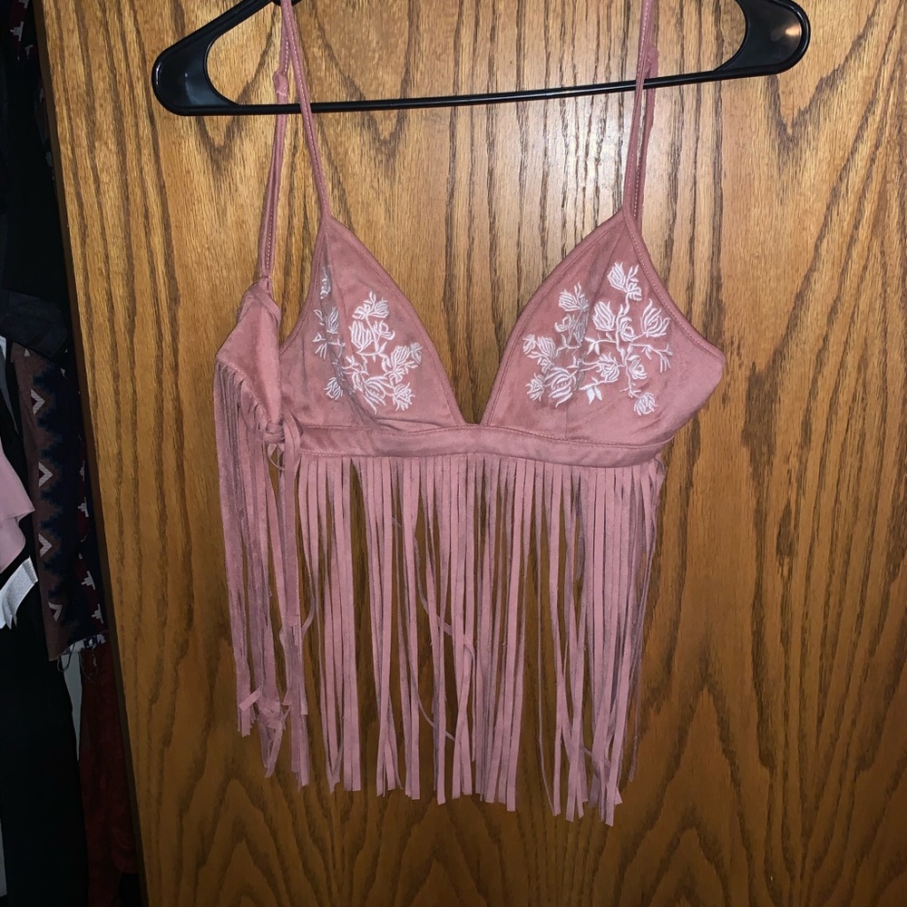 fringe boho western crop top